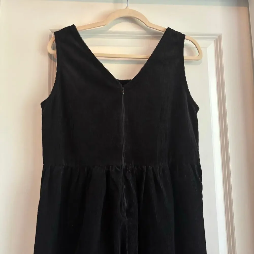 Lucy & Yak Black Corduroy Pinafore Jumpsuit - Picture 9 of 16